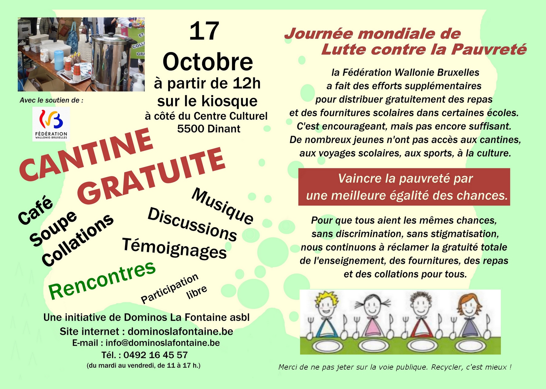 Cantine gratuite dans toutes les coles