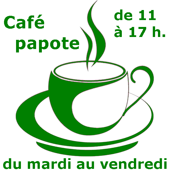 Café papote ouvert du mardi au vendredi, de 11 à 17 heures